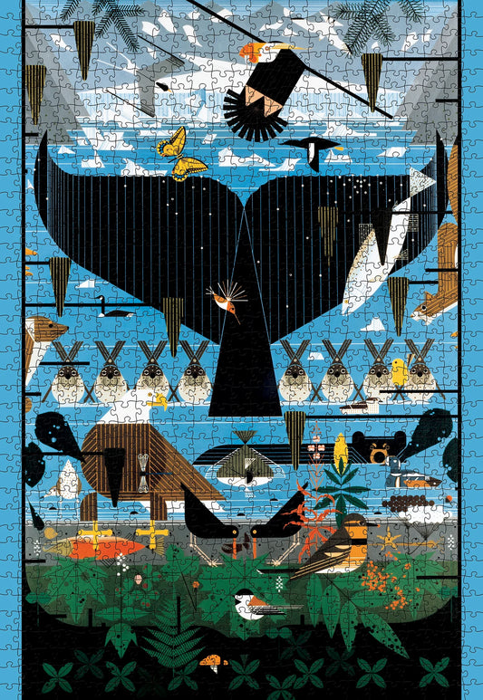 Pomegranate, Charley Harper: Glacier Bay, Alaska 1000-piece Jigsaw Puzzle