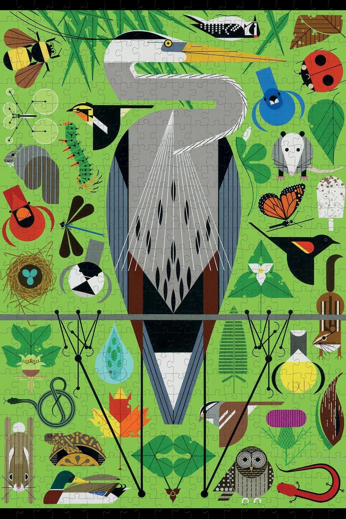 Pomegranate, Charley Harper: Secret Sanctuary 500-piece Jigsaw Puzzle