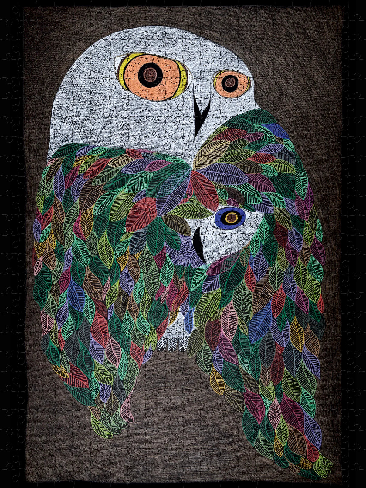 Pomegranate, Ningiukulu Teevee: Colourful Wild Owl 500-Piece Jigsaw Puzzle