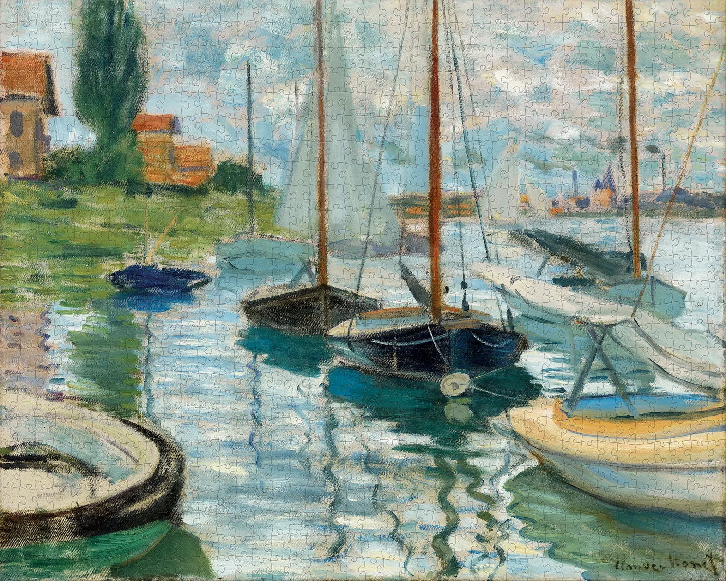 Pomegranate, Claude Monet: Sailboats on the Seine 1000-Piece Jigsaw Puzzle