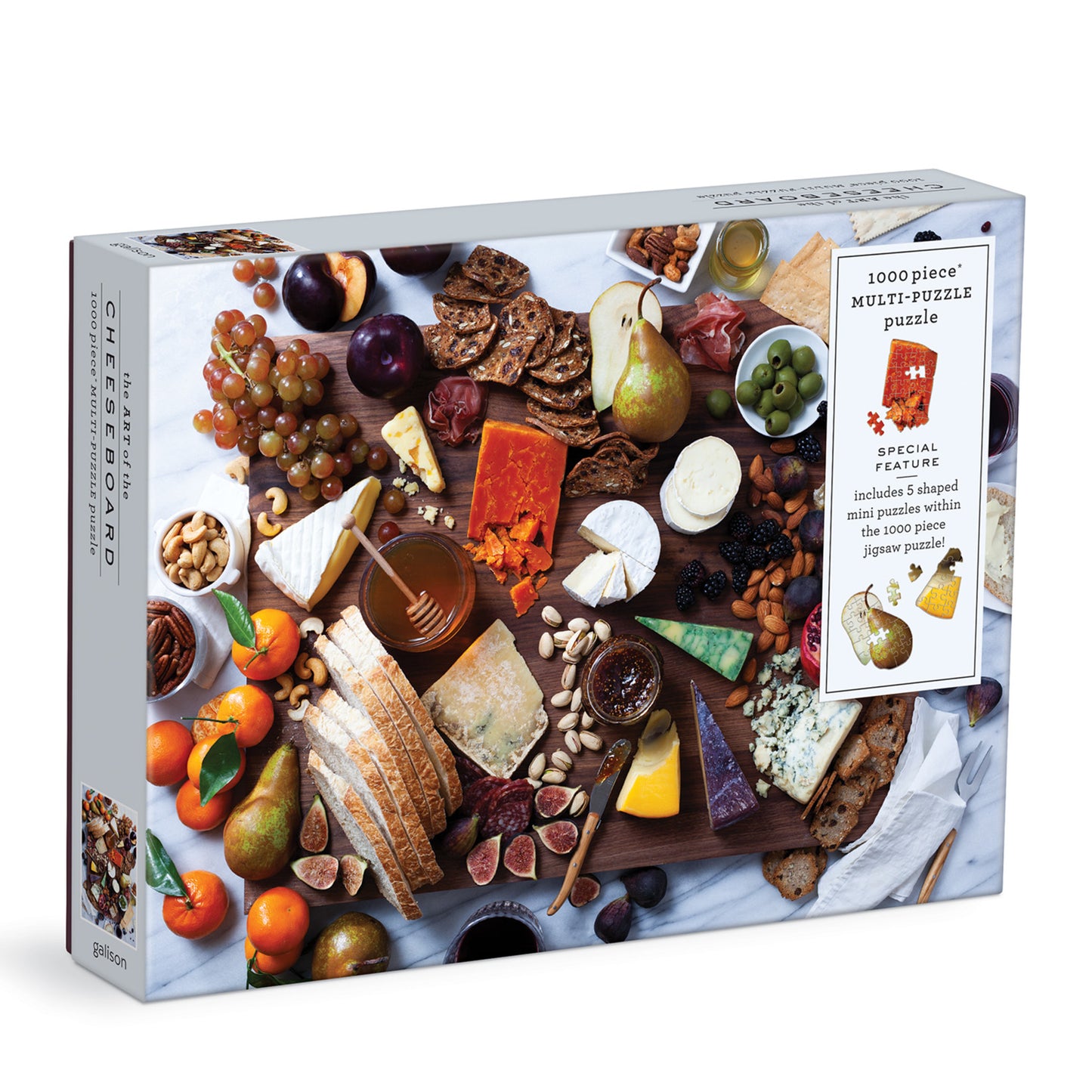 GALISON Art of the Cheeseboard 1000 Piece Multi-Puzzle Puzzle