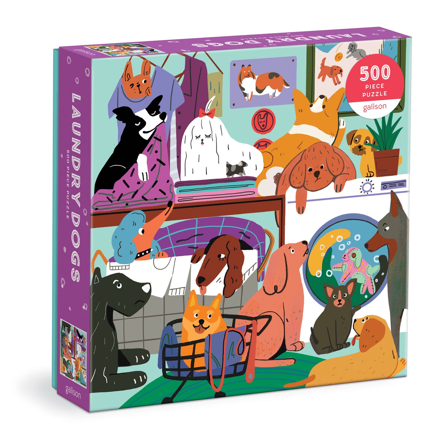 GALISON Laundry Dogs 500 Piece Puzzle