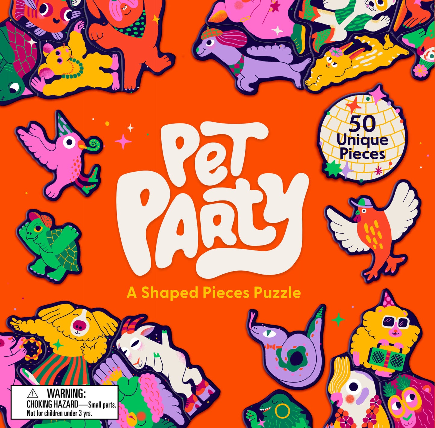 LAURENCE KING Pet Party A Shaped Pieces Puzzle with 50 Unique Pieces