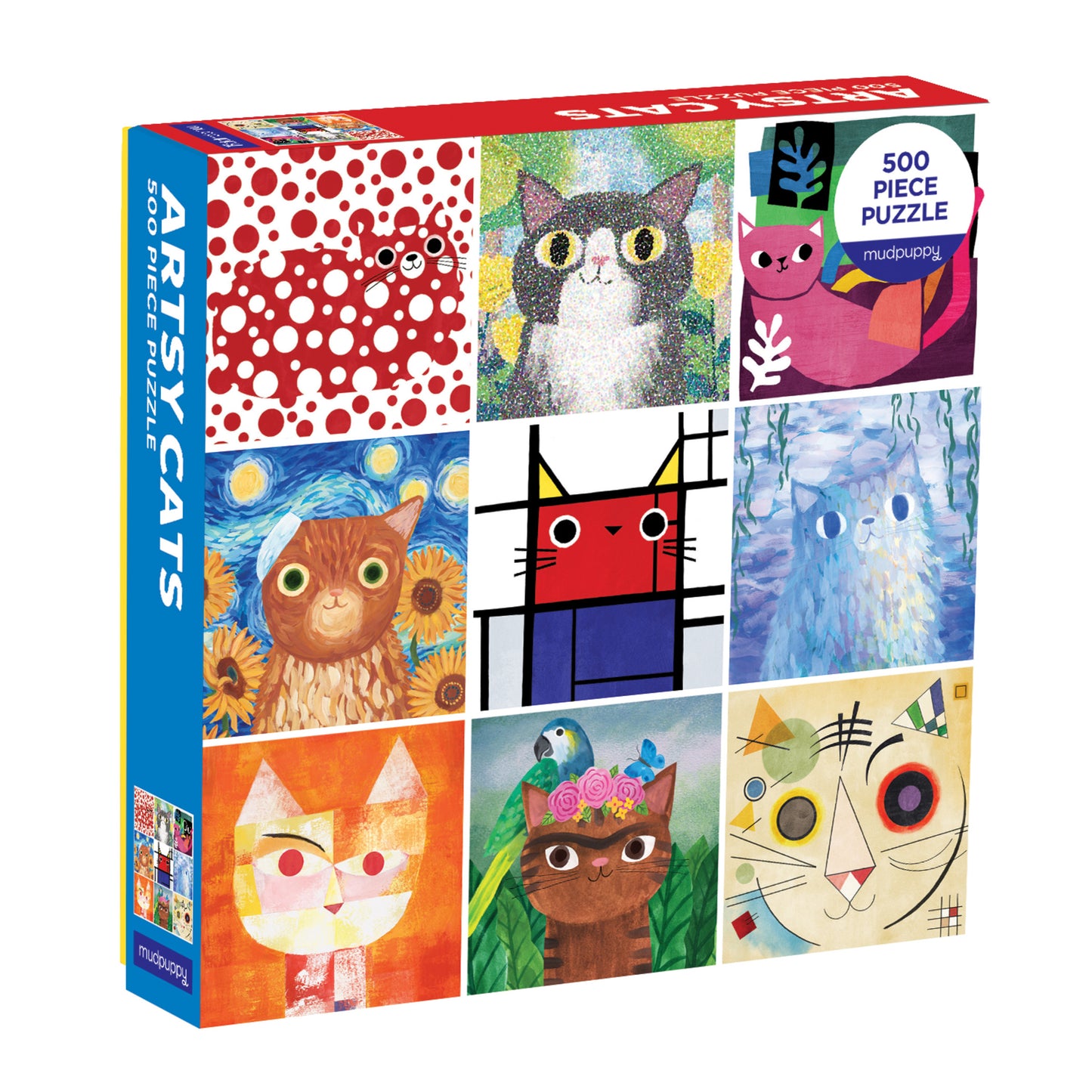 MUDPUPPY Artsy Cats 500PC Family Puzzle