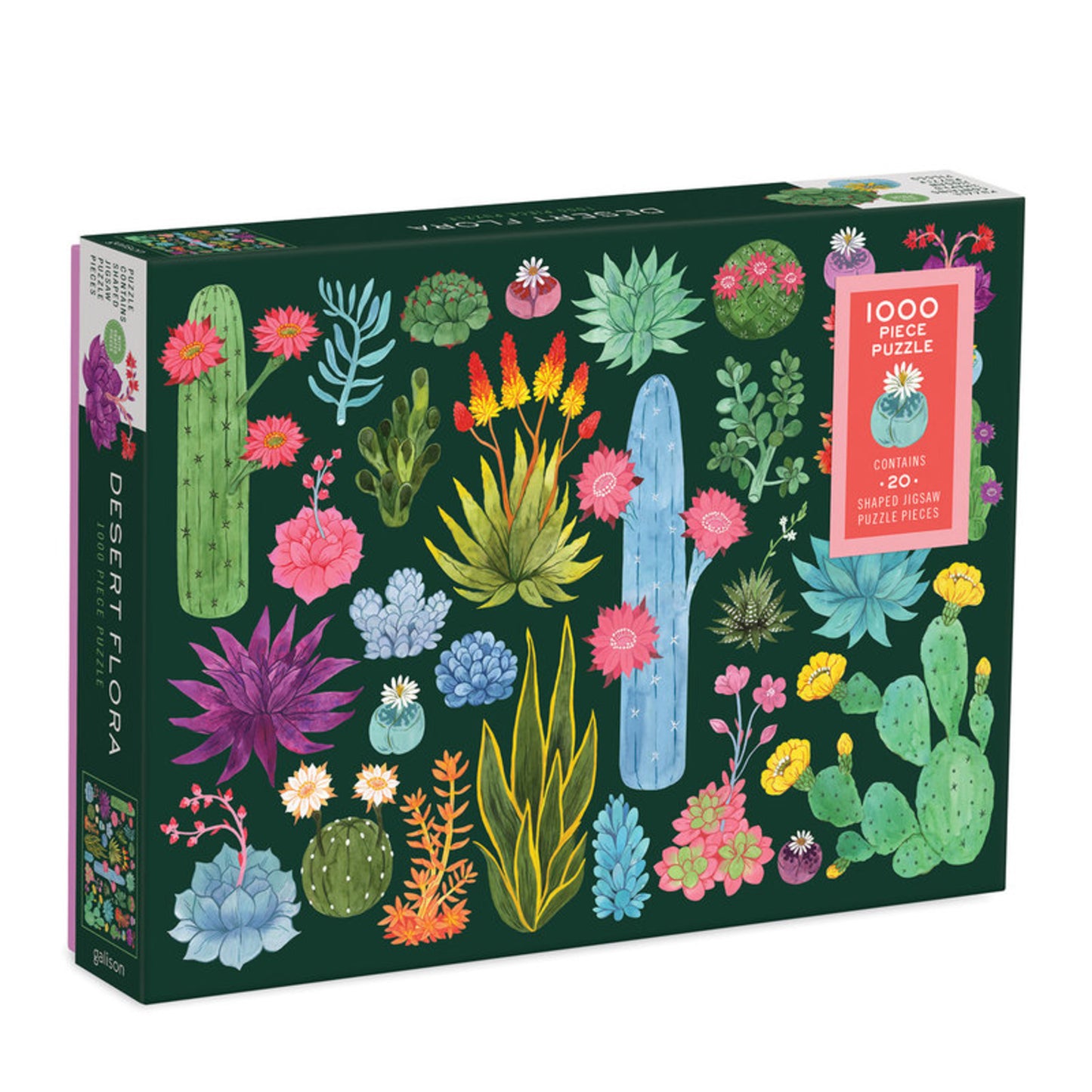 GALISON Desert Flora 1000 Piece Puzzle with Shaped Pieces
