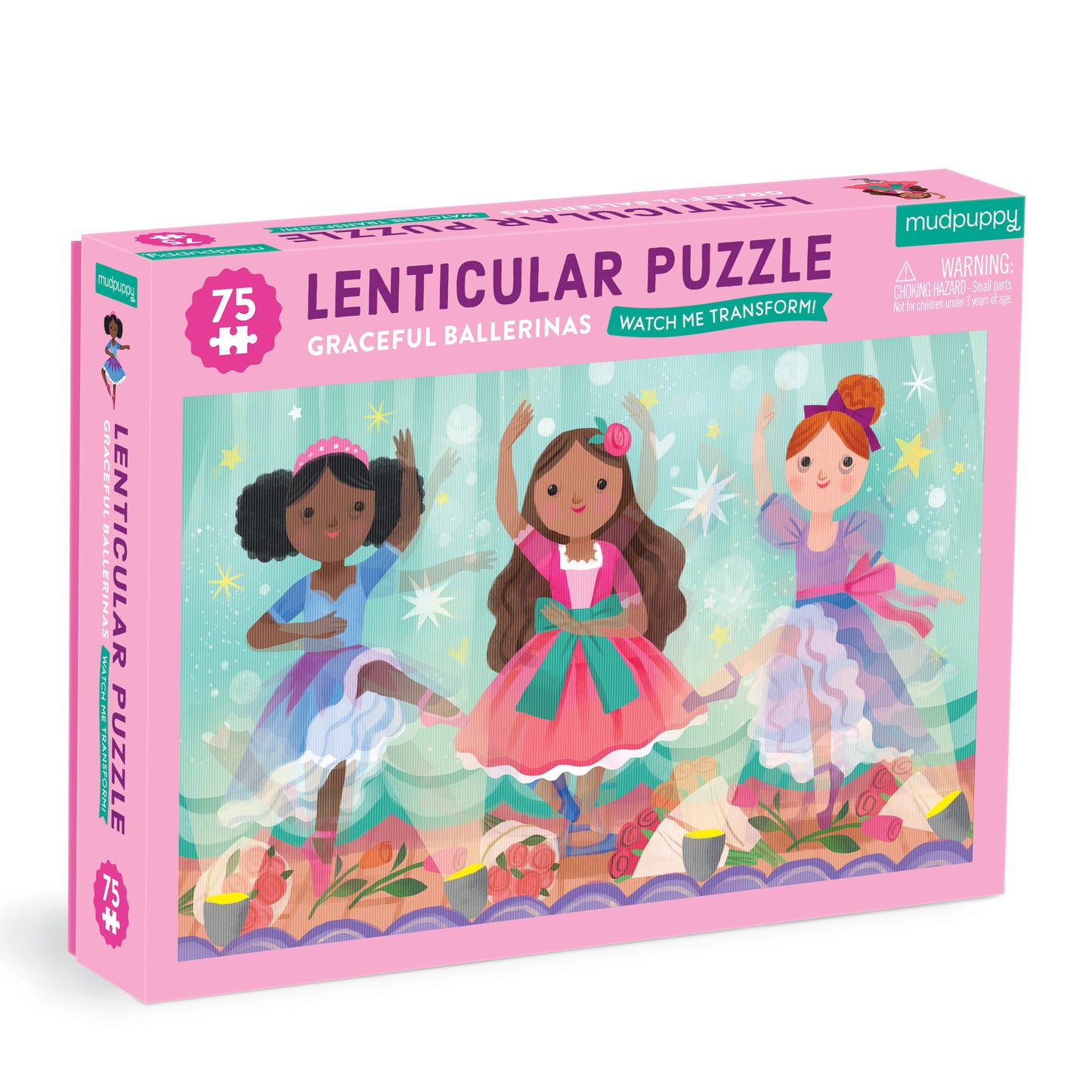 MUDPUPPY Graceful Ballerinas 75 Piece Lenticular Puzzle