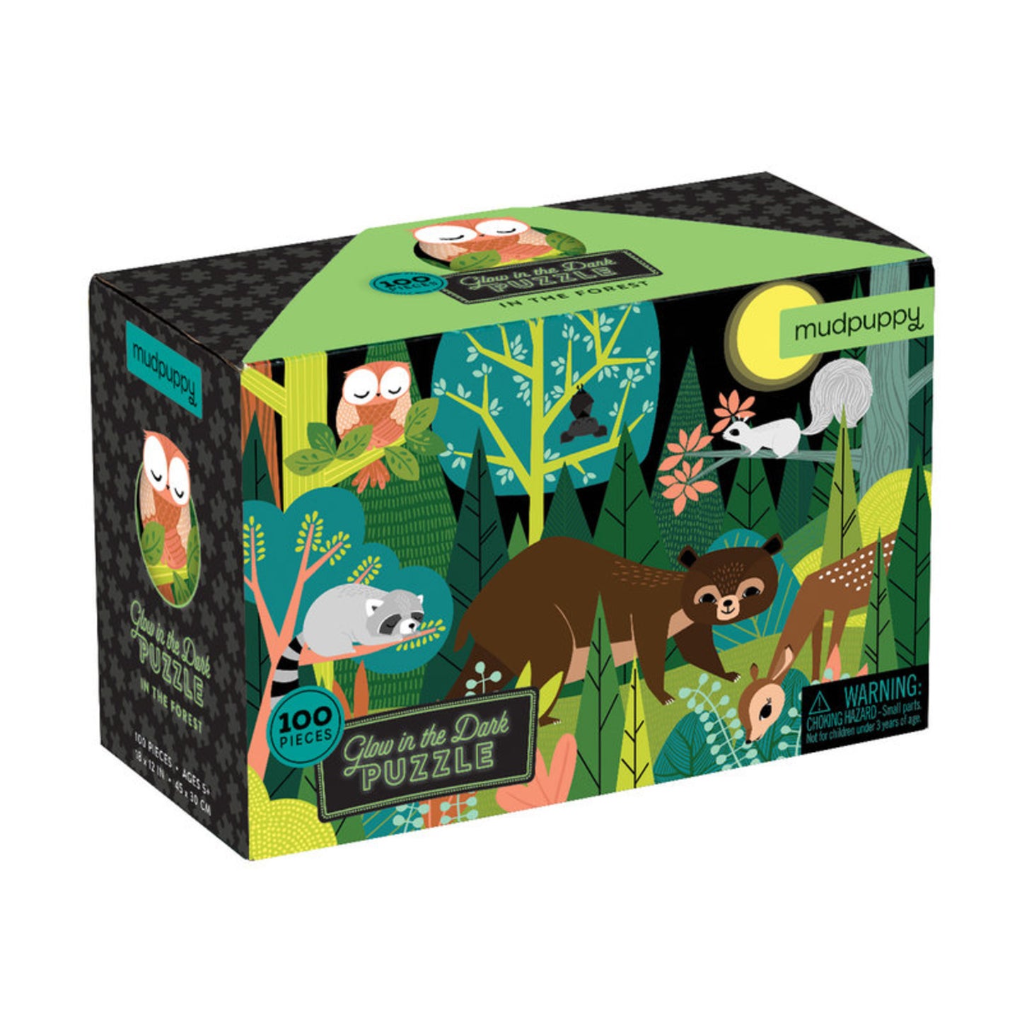 MUDPUPPY In The Forest Glow In The Dark Puzzle 100pcs