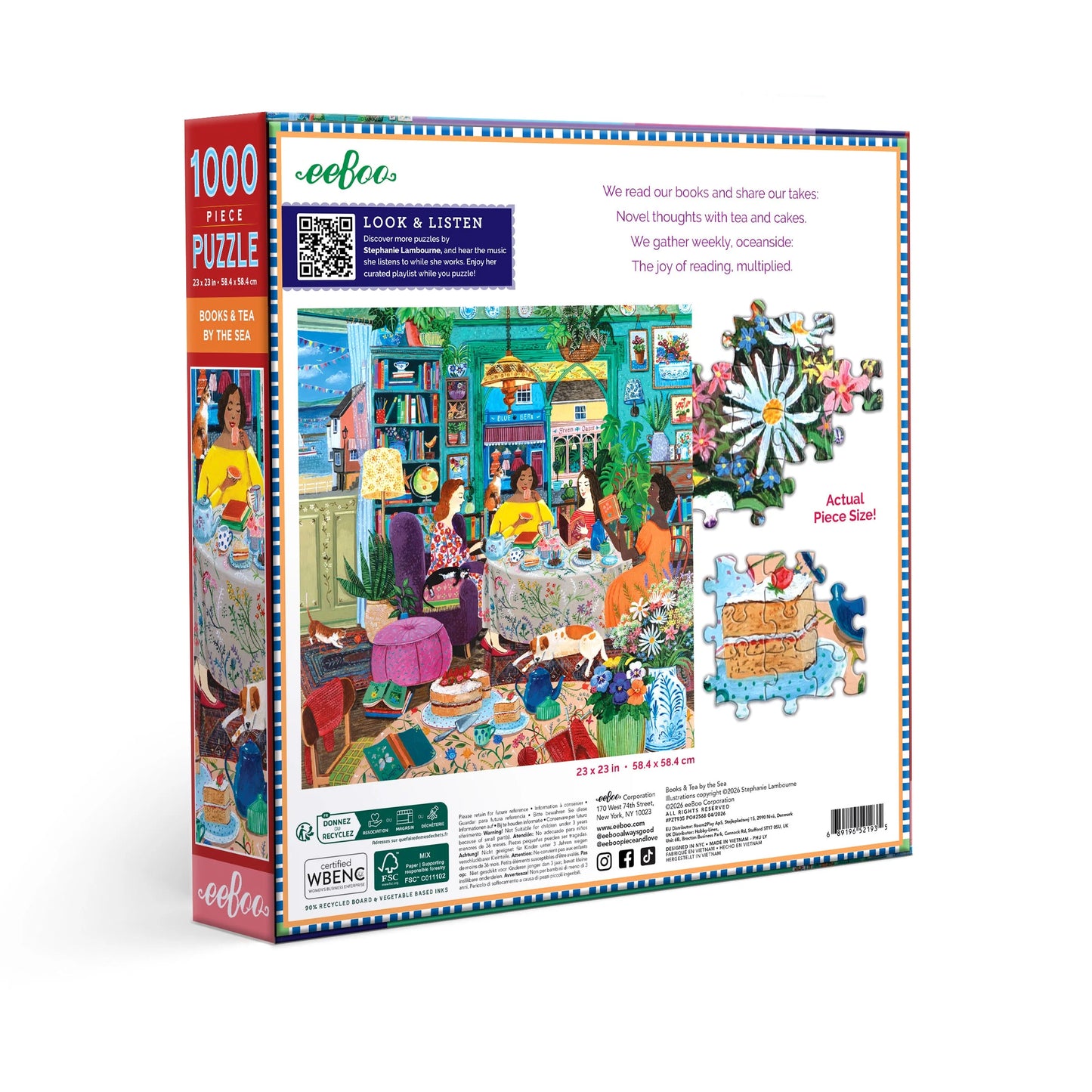 eeBoo Books & Tea by the Sea 1000 Piece Puzzle