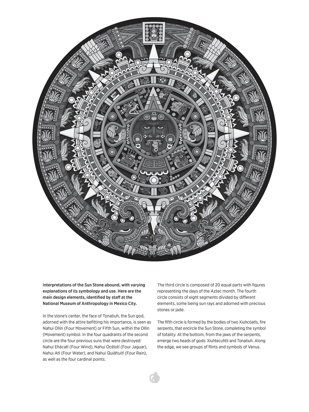 Pomegranate, Michael Angulo: Aztec Sun Stone 1000-Piece Circular Jigsaw Puzzle