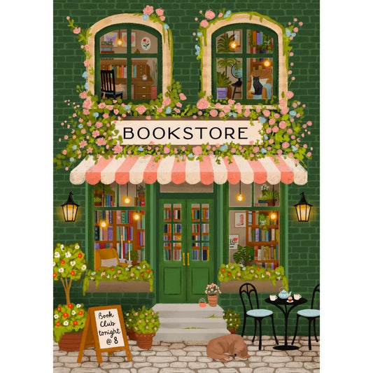 VILLAGER Emerald Bookstore | 1000-Piece Puzzle for Adults | Designed in Canada by Tara Younggren