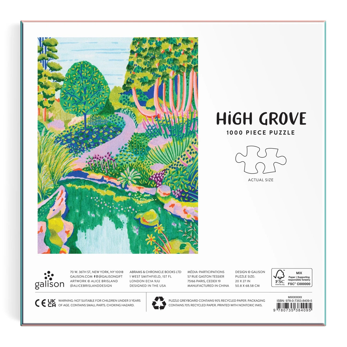 GALISON High Grove 1000 Piece Puzzle in Square Box