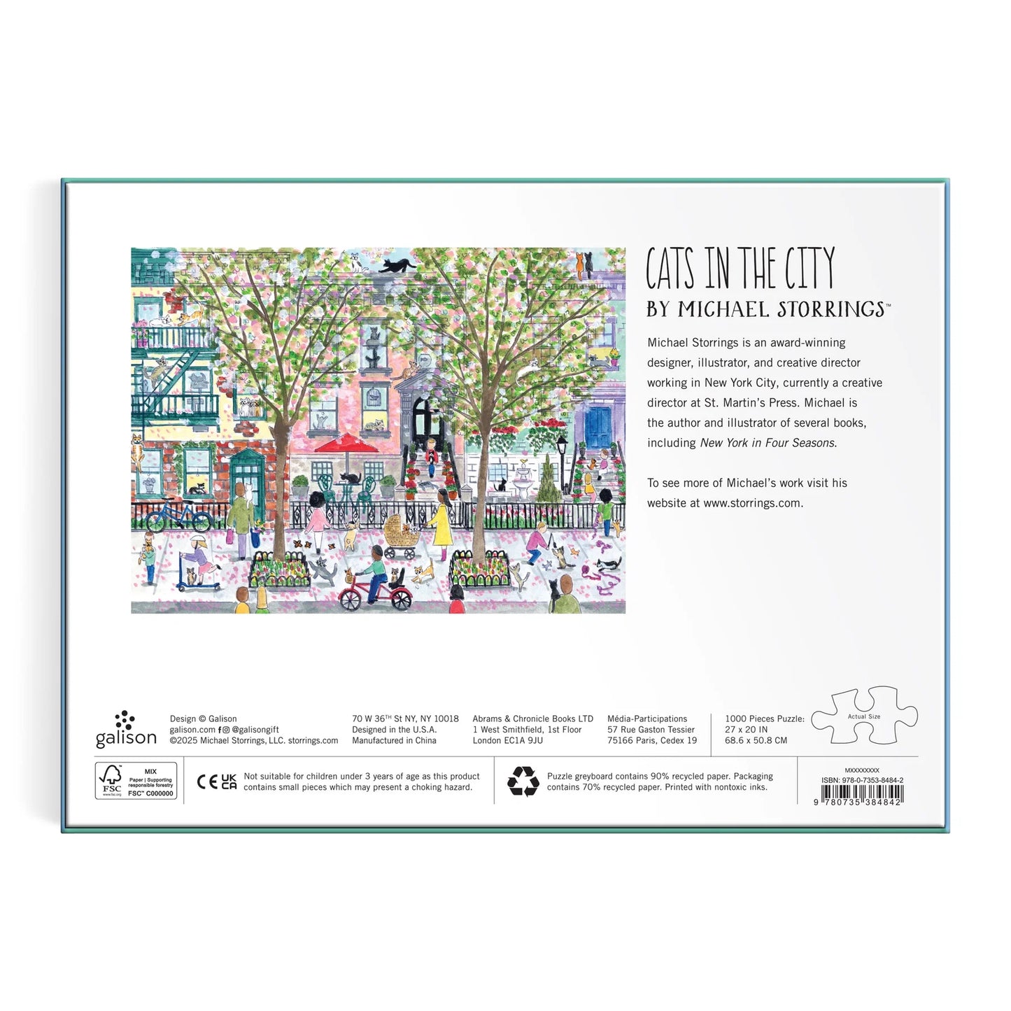 GALISON Michael Storrings Cats In The City 1000 Piece Puzzle
