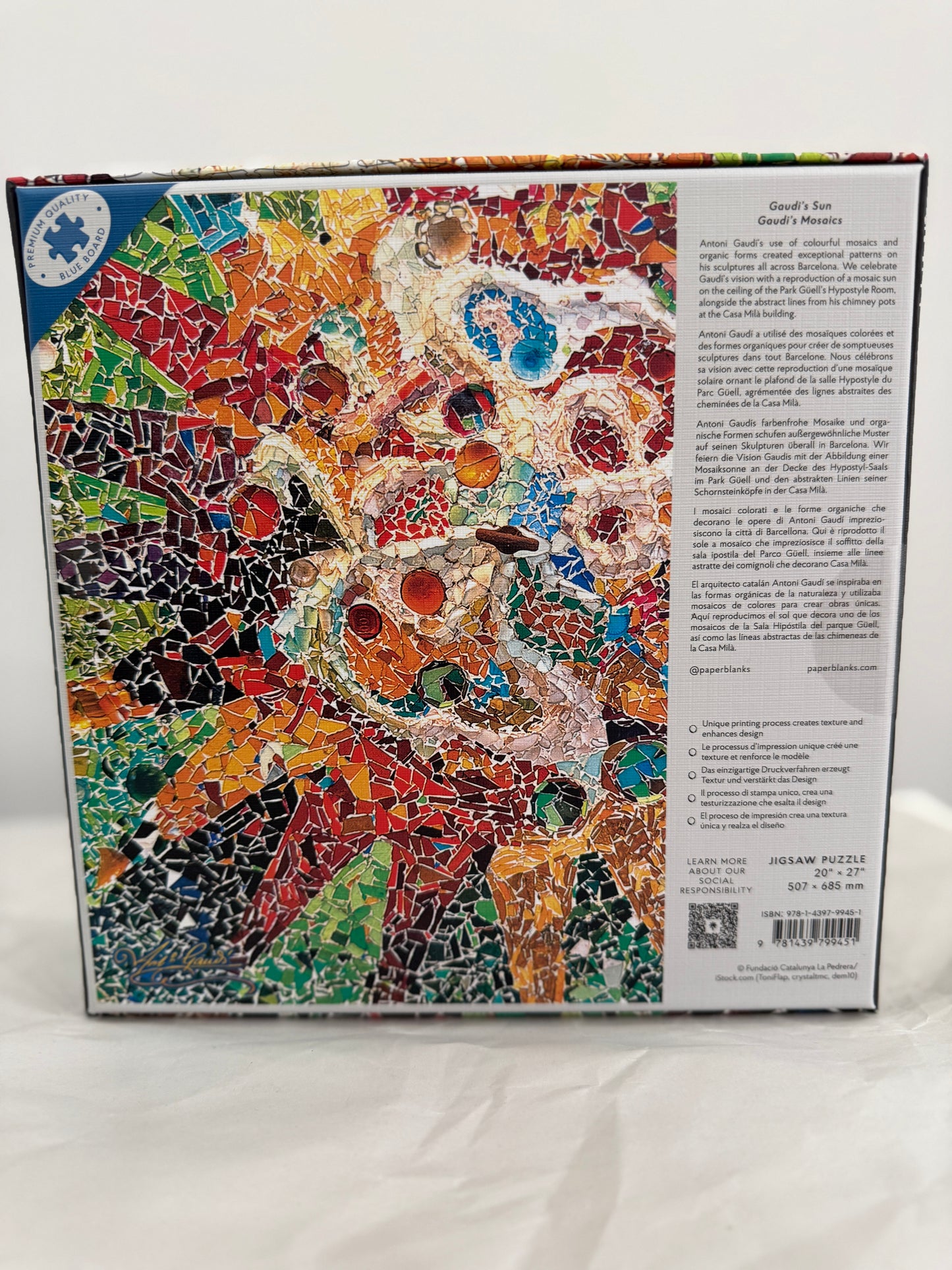 PAPERBLANKS Gaudi's Sun 1000 Piece Jigsaw Puzzle, Antoni Gaudi Collection(Gaudi's Mosaics)