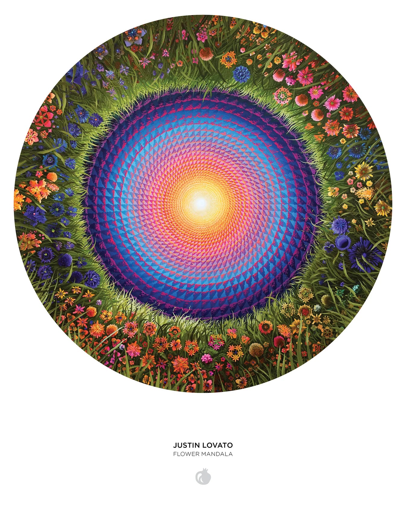 Pomegranate, Justin Lovato: Flower Mandala 500-Piece Circular Jigsaw Puzzle