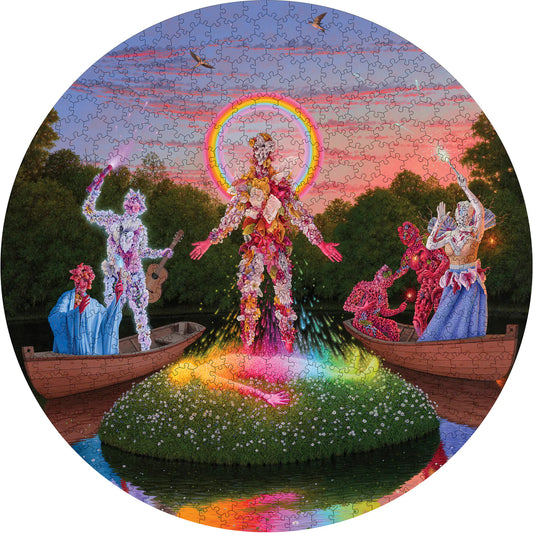 Pomegranate, Adrian Cox: The Birth of Spirit Gardener 500-Piece Circular Jigsaw Puzzle