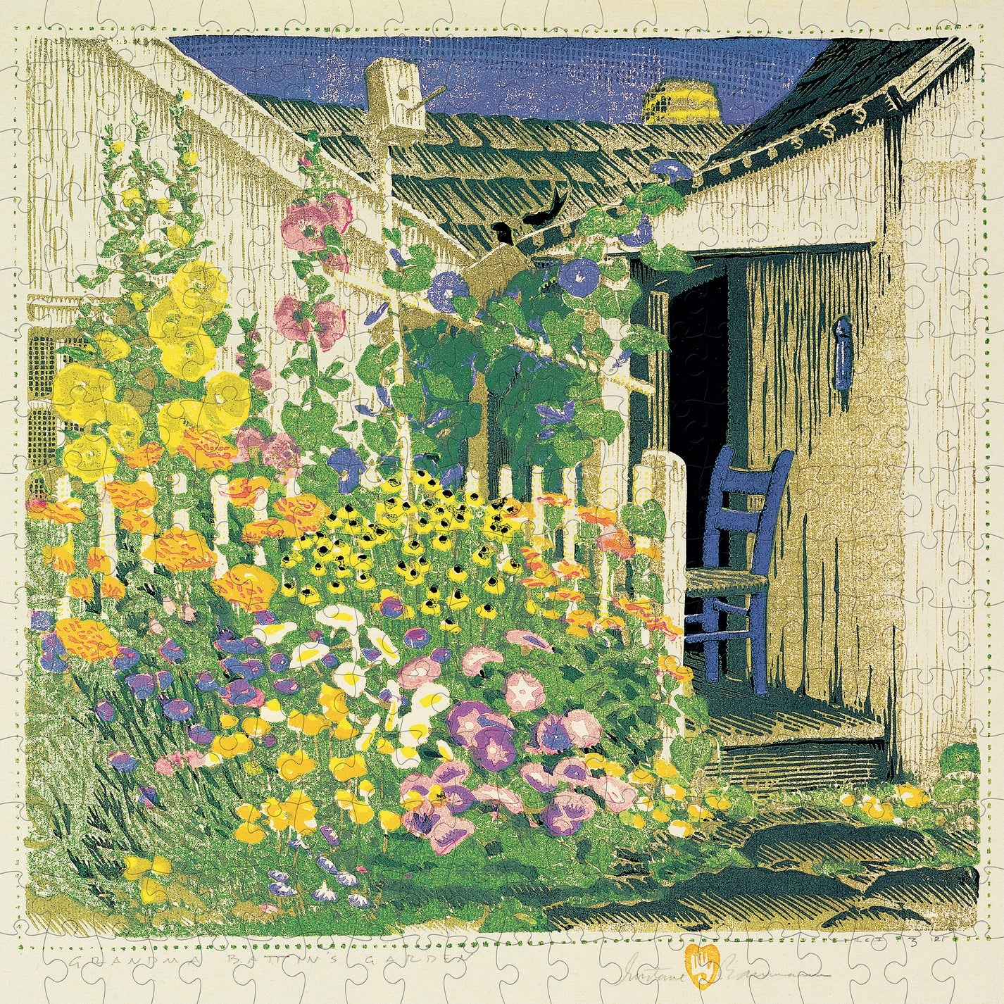 Pomegranate, Gustave Baumann: Grandma Battin's Garden 300-Piece Jigsaw Puzzle