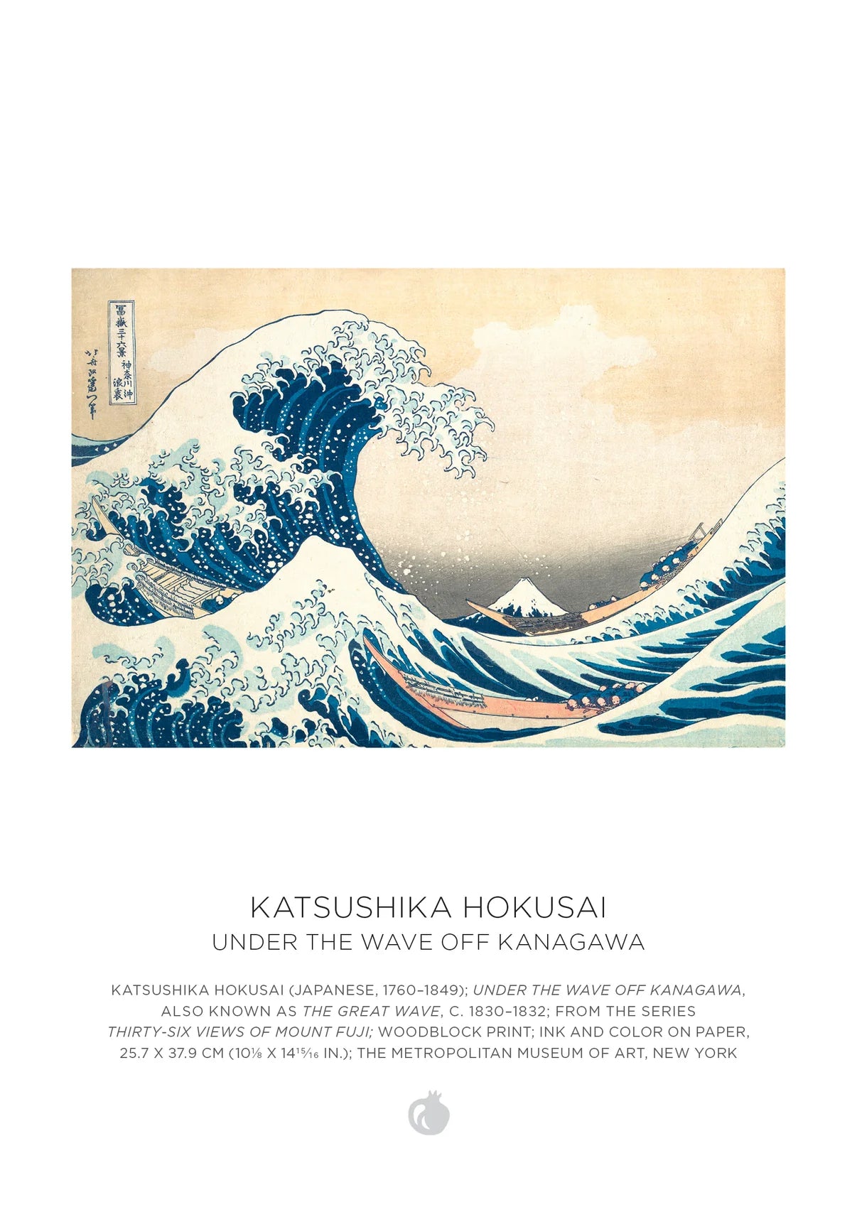 Pomegranate, Hokusai 120-Piece Double-Sided Jigsaw Puzzle Set