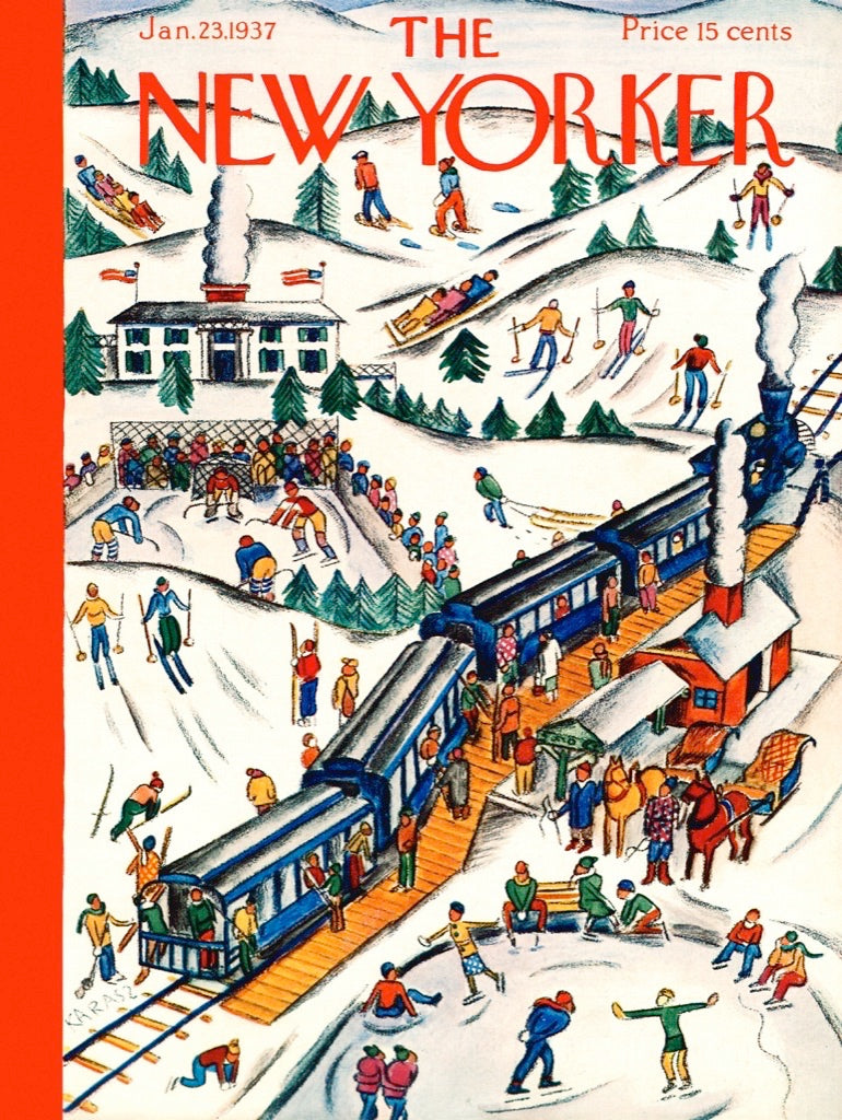 NEW YORK PUZZLE COMPANY, THE NEW YORKER, Winter Weekend, 1000 pcs (Jan 23,1937)