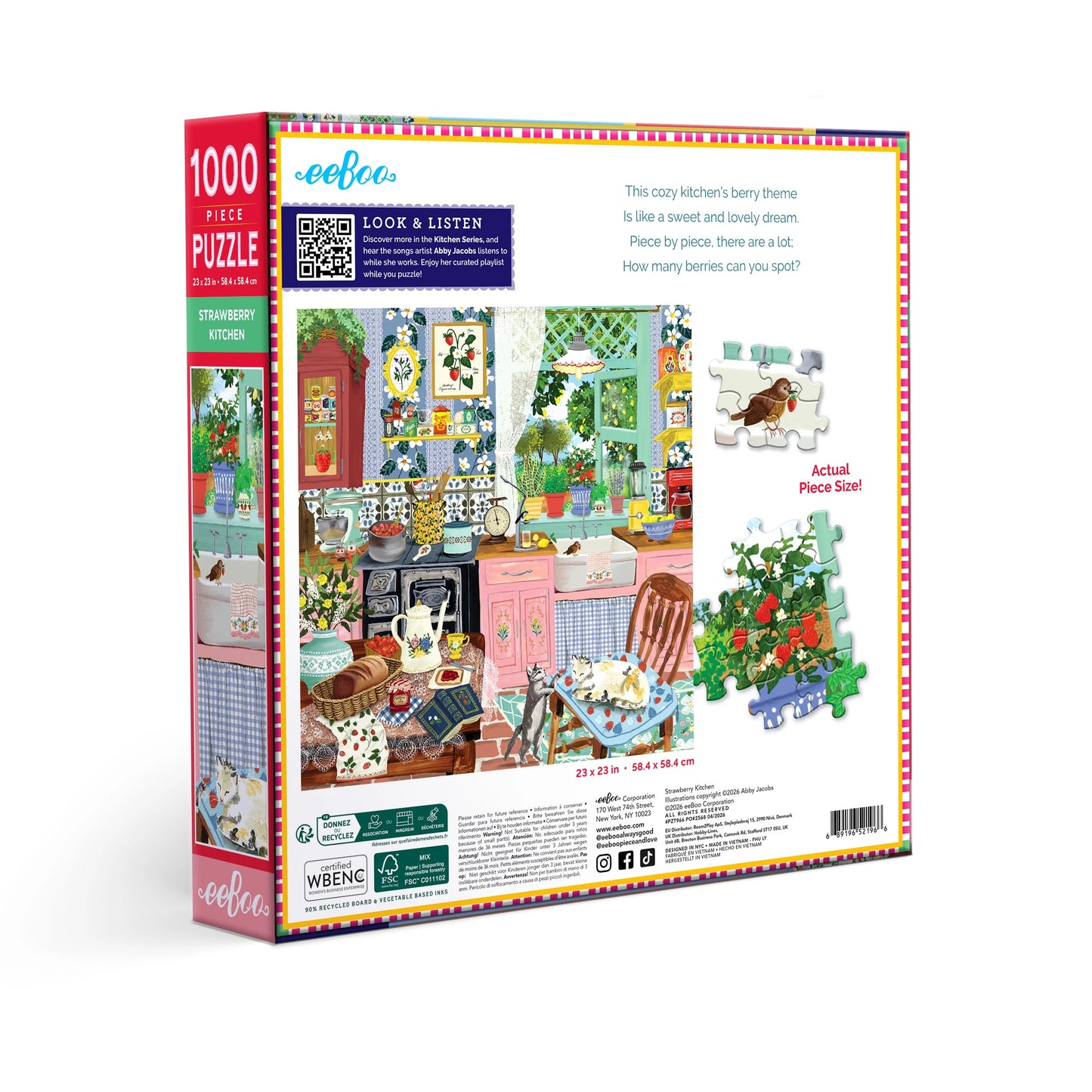 eeBoo Strawberry Kitchen 1000 Piece Puzzle