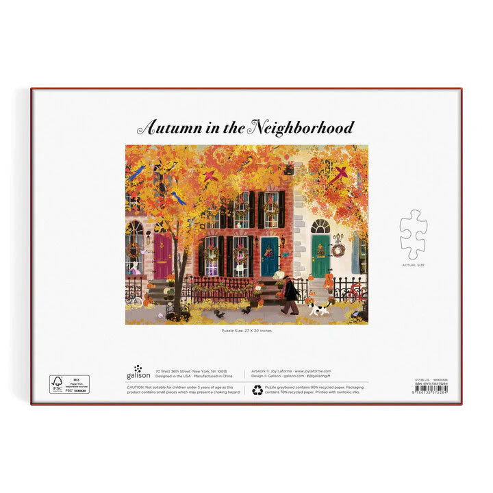 GALISON Autumn in the Neighborhood 1000 Piece Puzzle