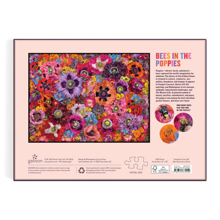 GALISON Bees in the Poppies 1000 Piece Puzzle