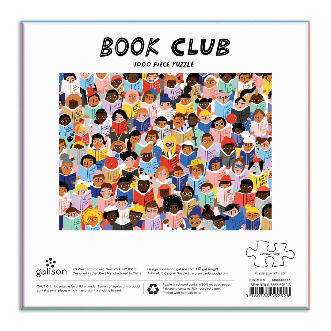 GALISON Book Club 1000 Piece Puzzle In a Square Box