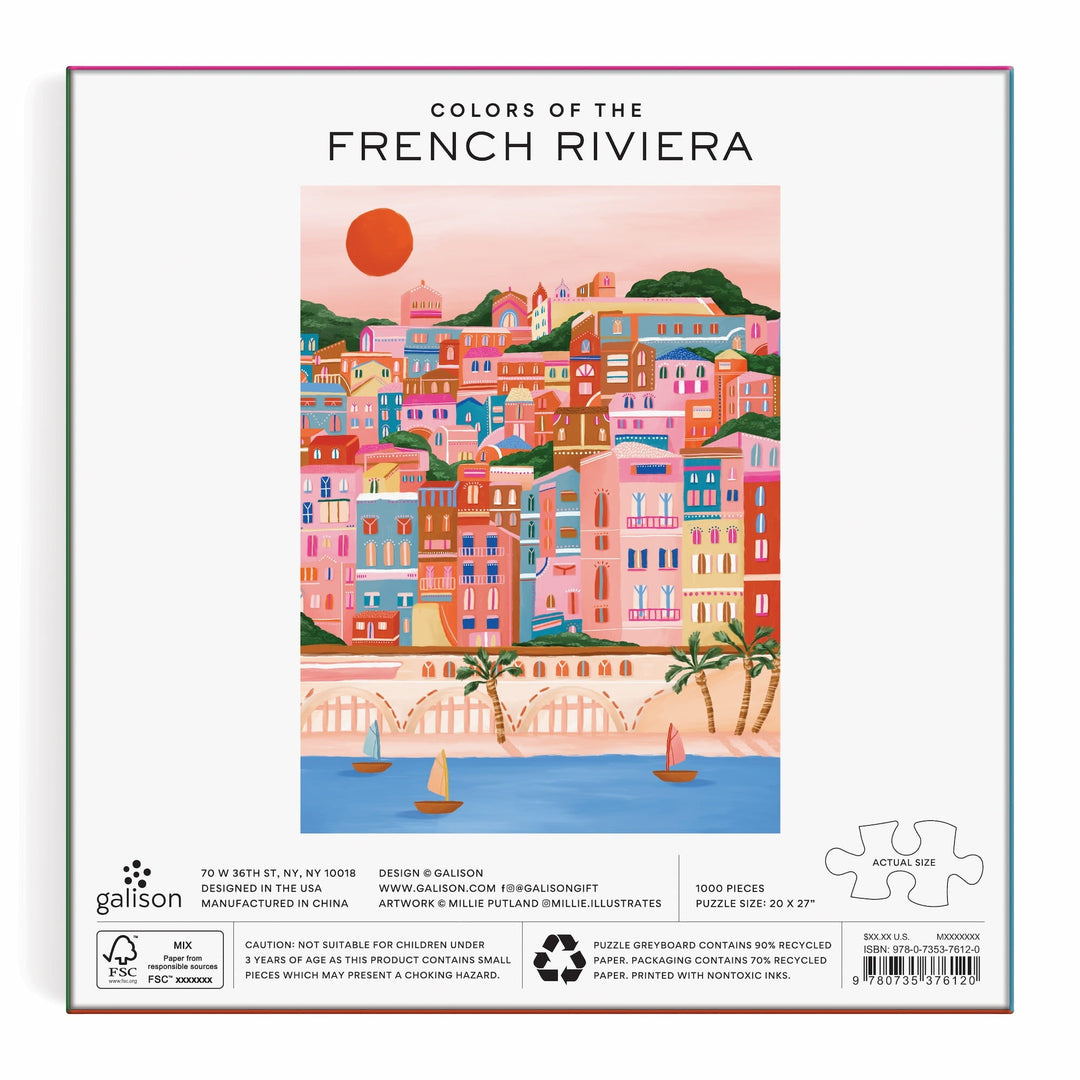 GALISON Colors Of The French Riviera 1000 Piece Puzzle in Square Box