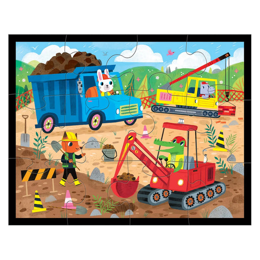 MUDPUPPY Construction Site 12 Piece Pouch Puzzle