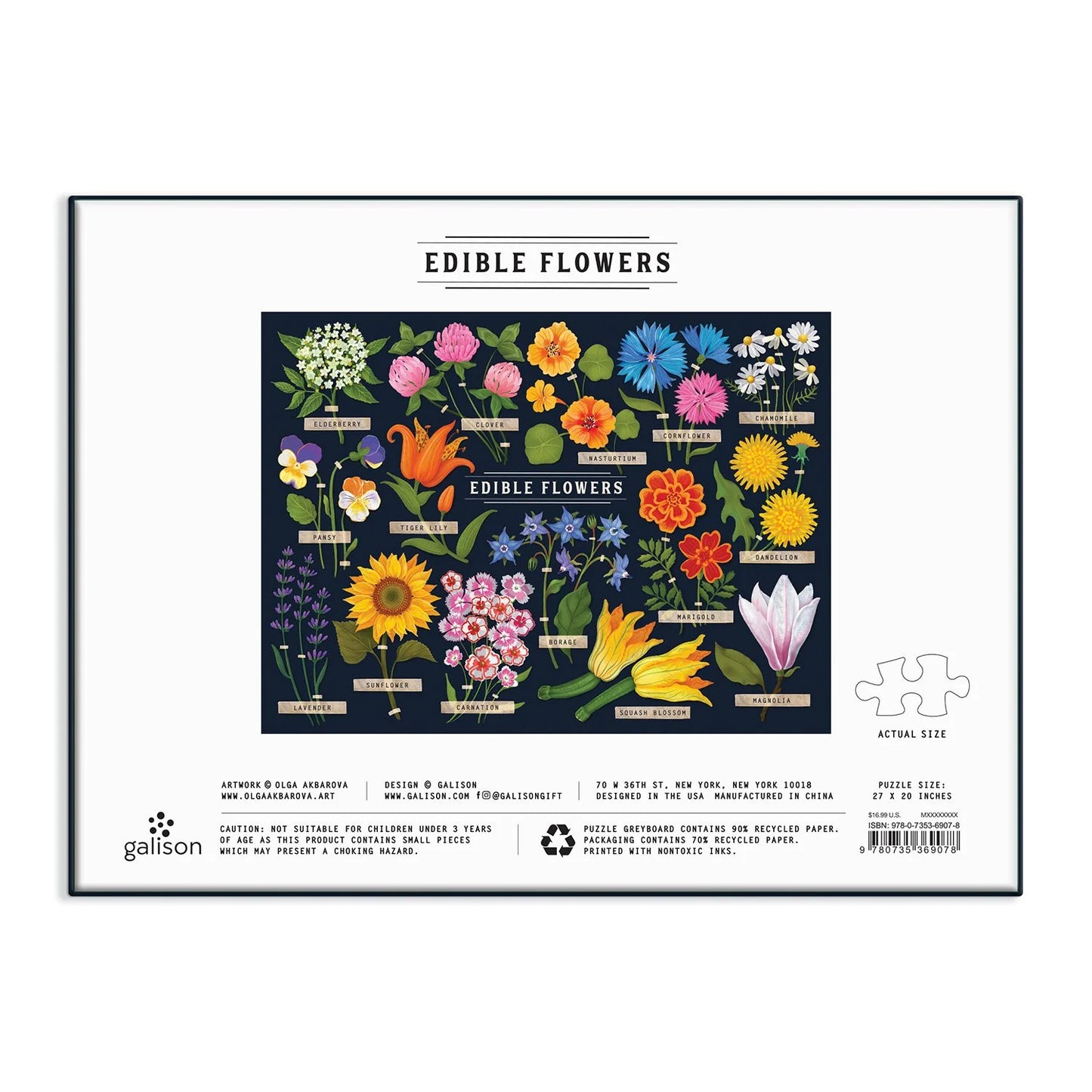 GALISON Edible Flowers 1000 Piece Puzzle