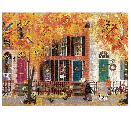 GALISON Autumn in the Neighborhood 1000 Piece Puzzle