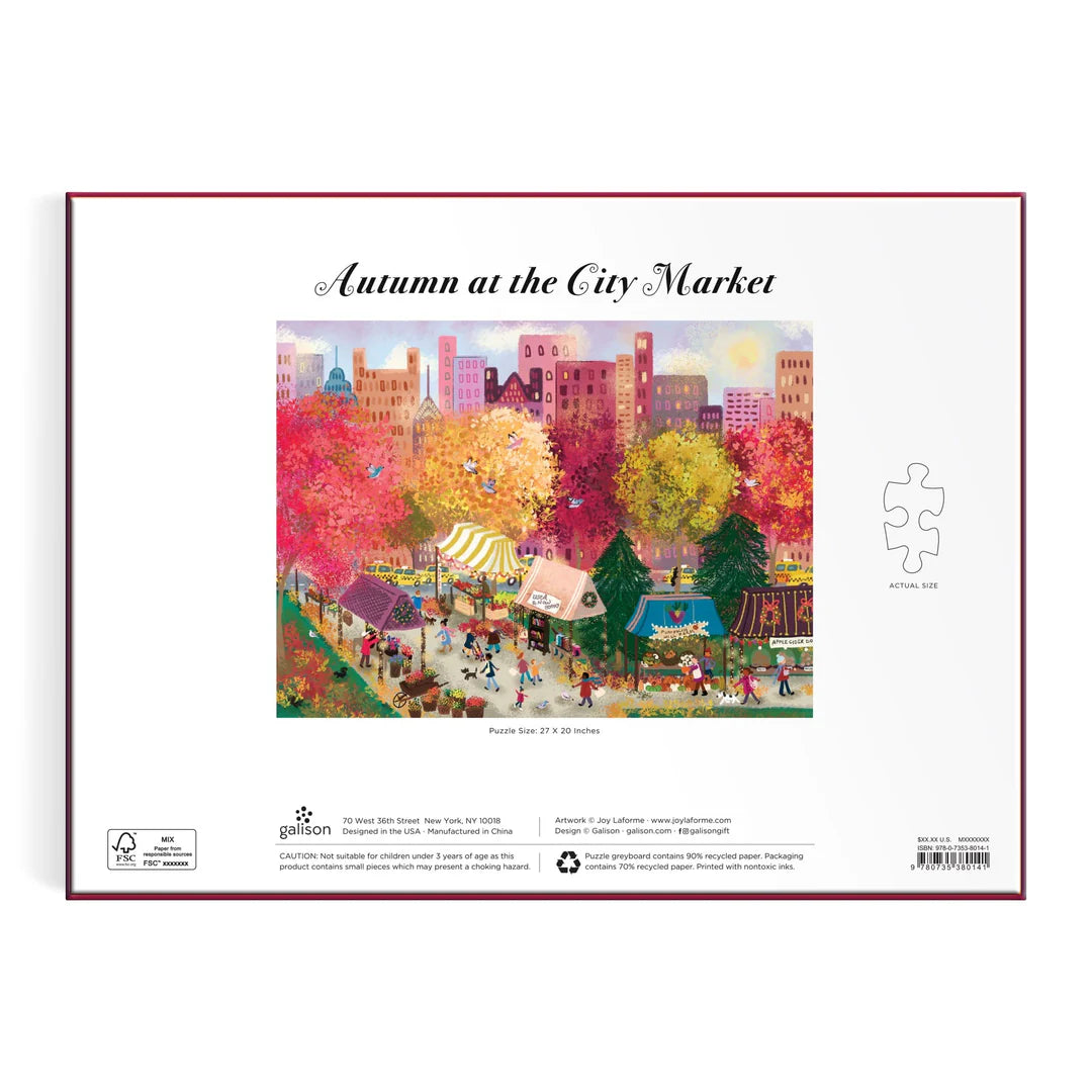 GALISON Joy Laforme Autumn at the City Market 1000 Piece Puzzle