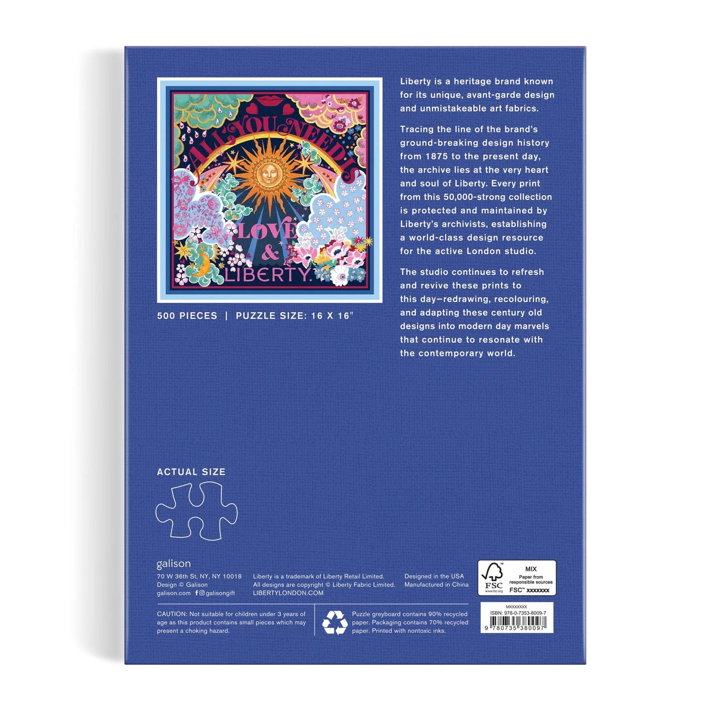 GALISON Liberty All You Need is Love 500 Piece Book Puzzle