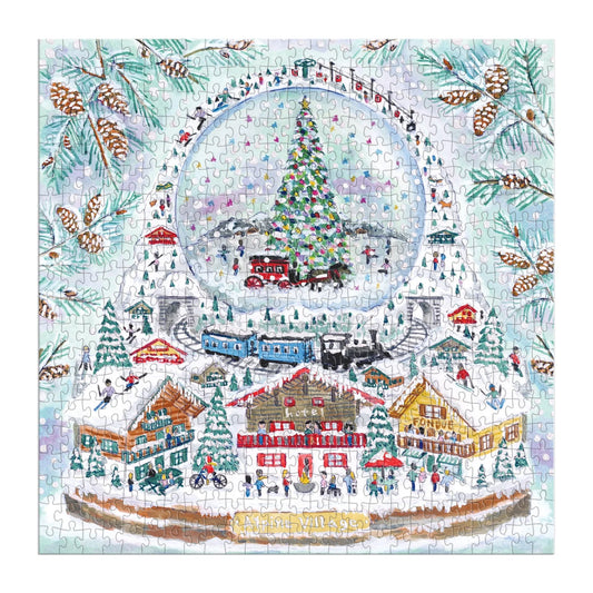 GALISON Michael Storrings Alpine Village Snowglobe 500 Piece Foil Puzzle