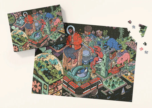 MANGO PUZZLES Space Jam Toronto | 1000-piece Puzzle for Adults | Artwork by Kathleen Fu