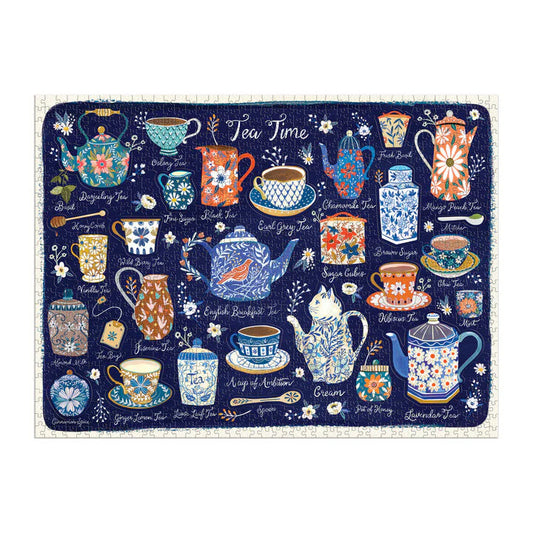 GALISON Tea Time 1000 Piece Puzzle with Shaped Pieces