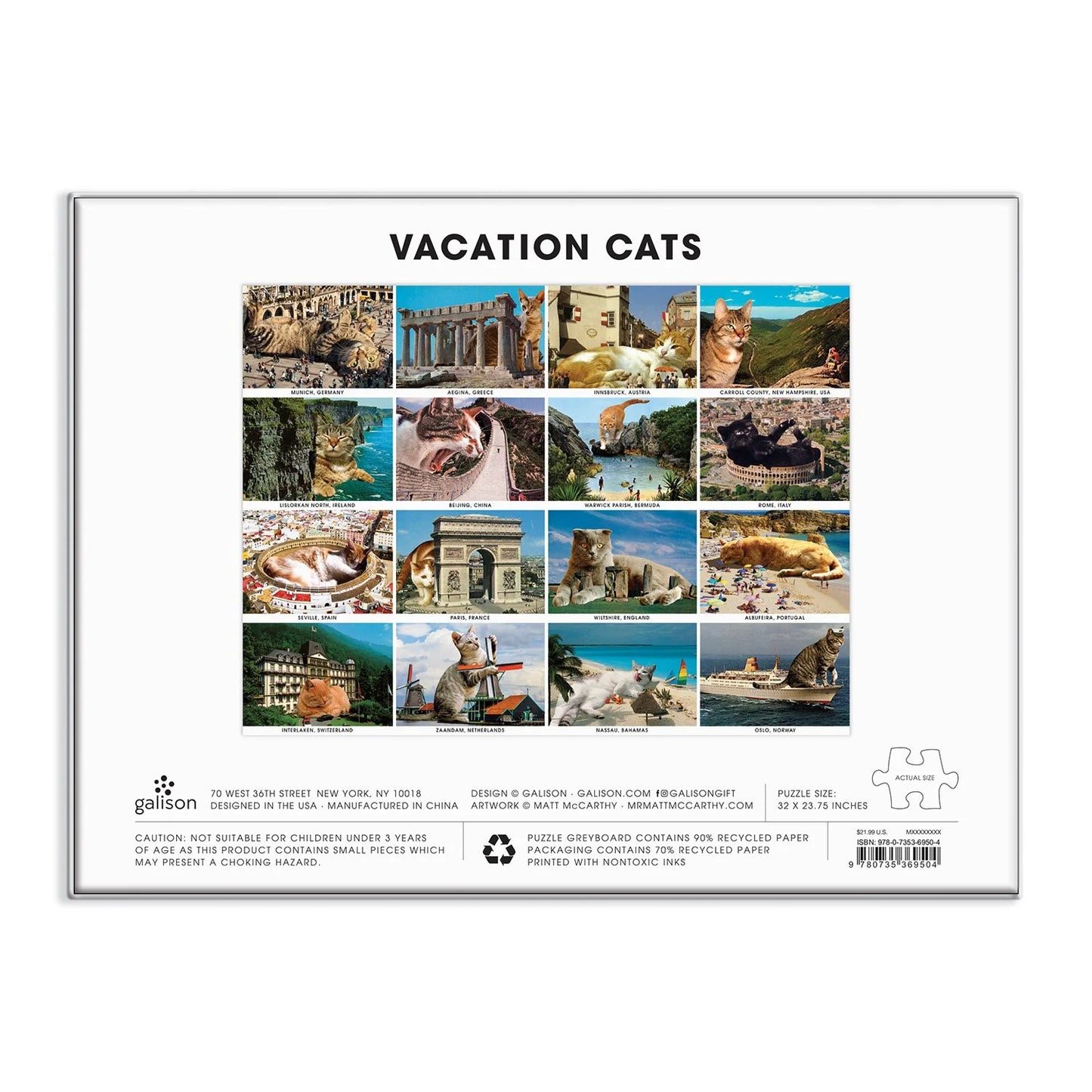 GALISON Vacation Cats 1500 Piece Puzzle