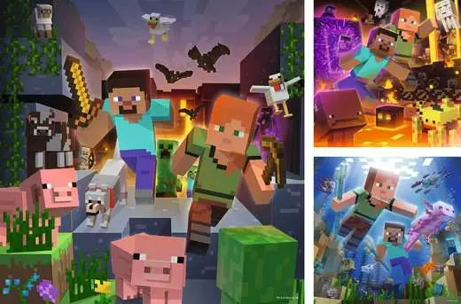 RAVENSBURGER Minecraft Biomes 3 x 49 pc Puzzle