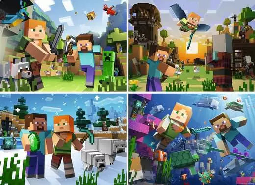 RAVENSBURGER Minecraft - Bumper Pack 4x100 pc Puzzle