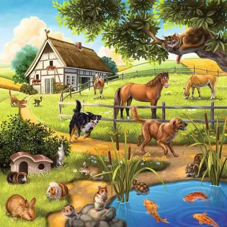 RAVENSBURGER Forest/Zoo/Domestic Animals 3x49 pc Puzzle
