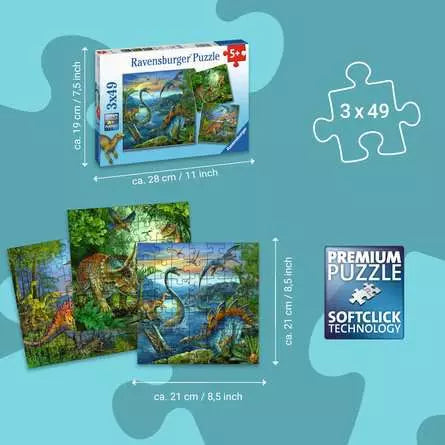 RAVENSBURGER Dinosaur Fascination 3x49 pc Puzzle
