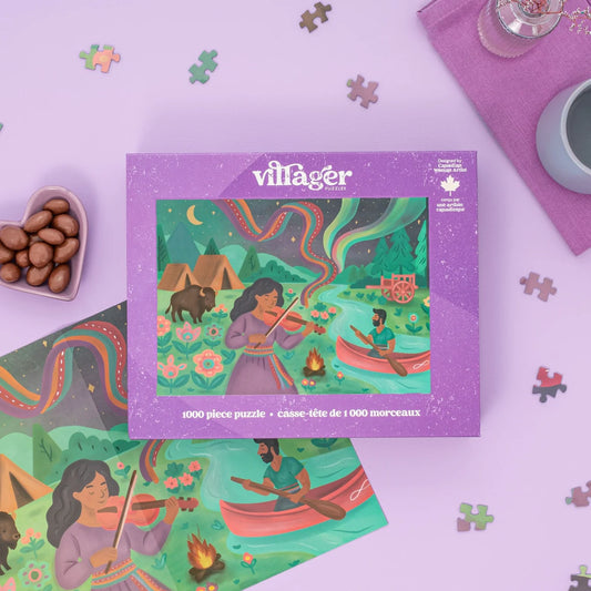 VILLAGER   Dancing Sky | 1000-Piece Puzzle for Adults | Designed in Canada by Véro Filion