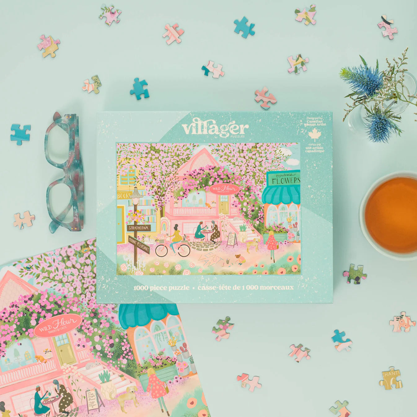 VILLAGER City in Bloom | 1000-Piece Puzzle for Adults | Designed in Canada by Ginger Deverell