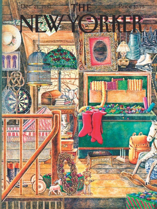 NEW YORK PUZZLE COMPANY, THE NEW YORKER, Christmas Attic, 1000 pcs (Dec 21, 1987)