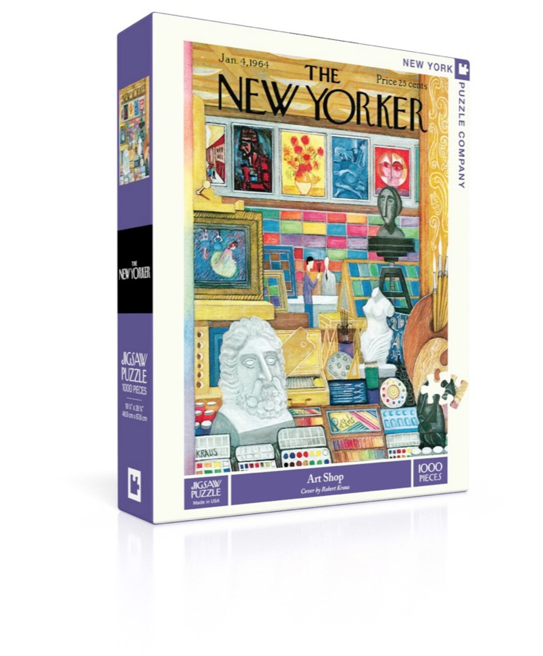 NEW YORK PUZZLE COMPANY, THE NEW YORKER, Art Shop, 1000 pcs (Jan 4, 1964)