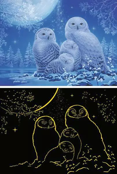 Ravensburger Glow in the Dark: Owls in the Moonlight 500 pc Puzzle