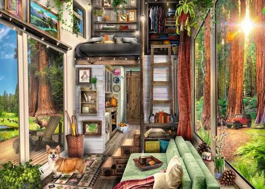 RAVENSBURGER Redwood Forest Tiny House 1000 pc Puzzle