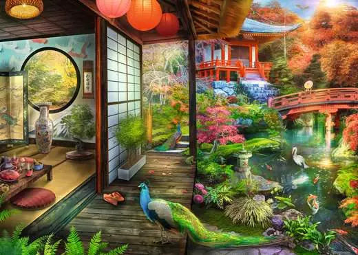 RAVENSBURGER Japanese Garden Teahouse 1000 pc Puzzle