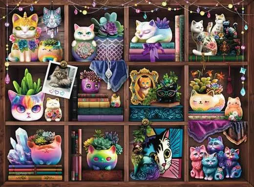 RAVENSBURGER Cubby Cats and Succulents 500 pc Puzzle