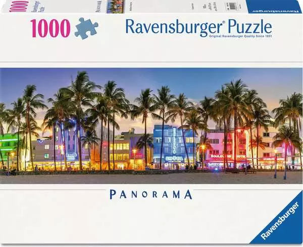 RAVENSBURGER Night Glow on Ocean Drive Panoramic 1000 Pc Puzzle