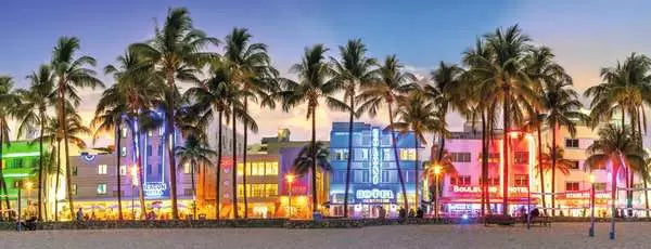RAVENSBURGER Night Glow on Ocean Drive Panoramic 1000 Pc Puzzle